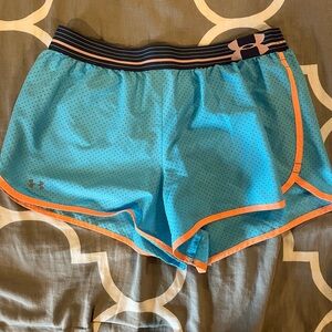 Blue Under Armour Perforated Athletic Shorts Size M
